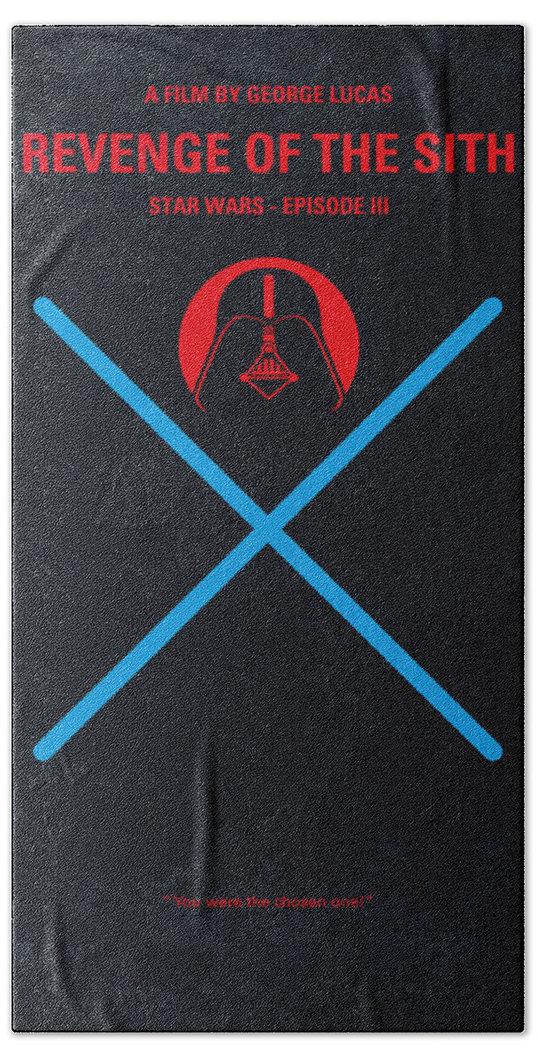 Revenge Of The Sith Hand Towel featuring the digital art No225 My STAR WARS Episode III REVENGE OF THE SITH minimal movie poster by Chungkong Art
