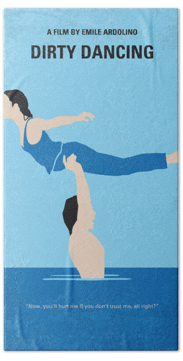 Dirty Dancing Hand Towel featuring the digital art No298 My Dirty Dancing minimal movie poster by Chungkong Art