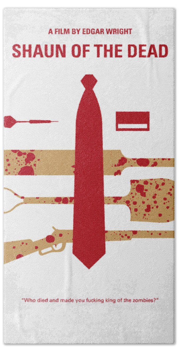Shaun Of The Dead Hand Towel featuring the digital art No349 My Shaun of the Dead minimal movie poster by Chungkong Art