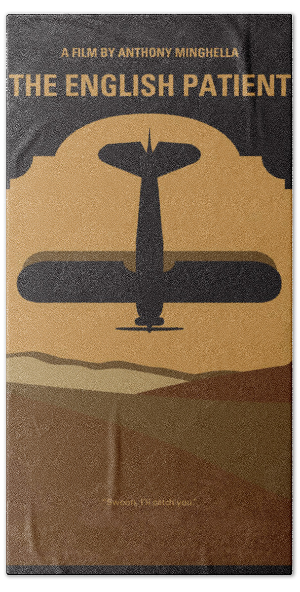 The English Patient Hand Towel featuring the digital art No361 My The English Patient minimal movie poster by Chungkong Art