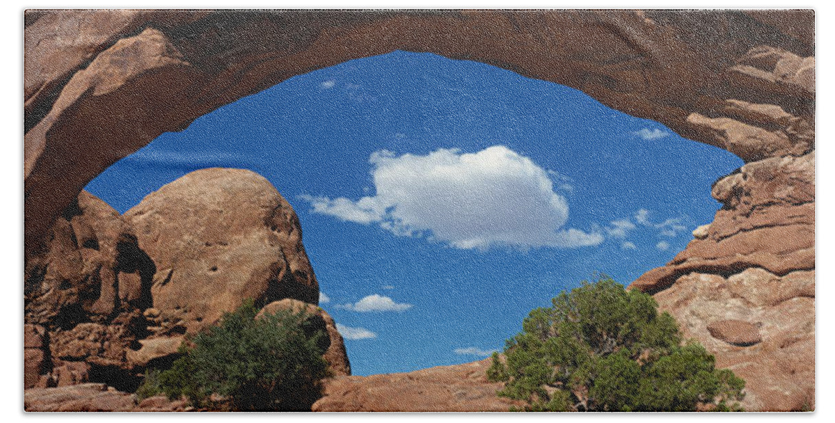Photography Bath Towel featuring the photograph North Window, Arches National Park by Panoramic Images
