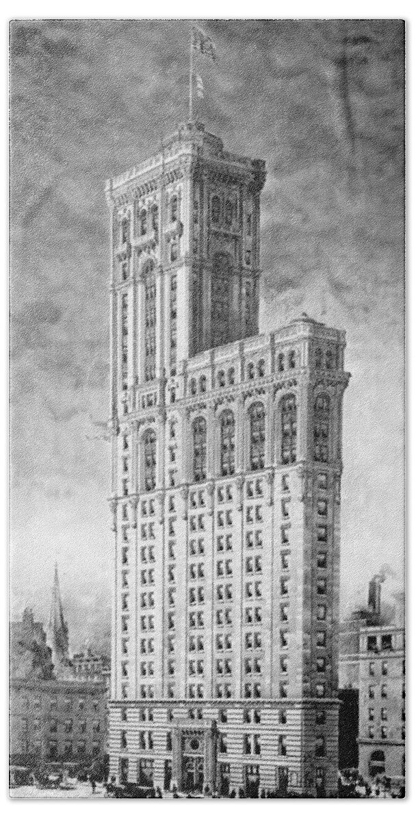 Architecture Hand Towel featuring the photograph NYC, Times Building Design, 1903 by Science Source