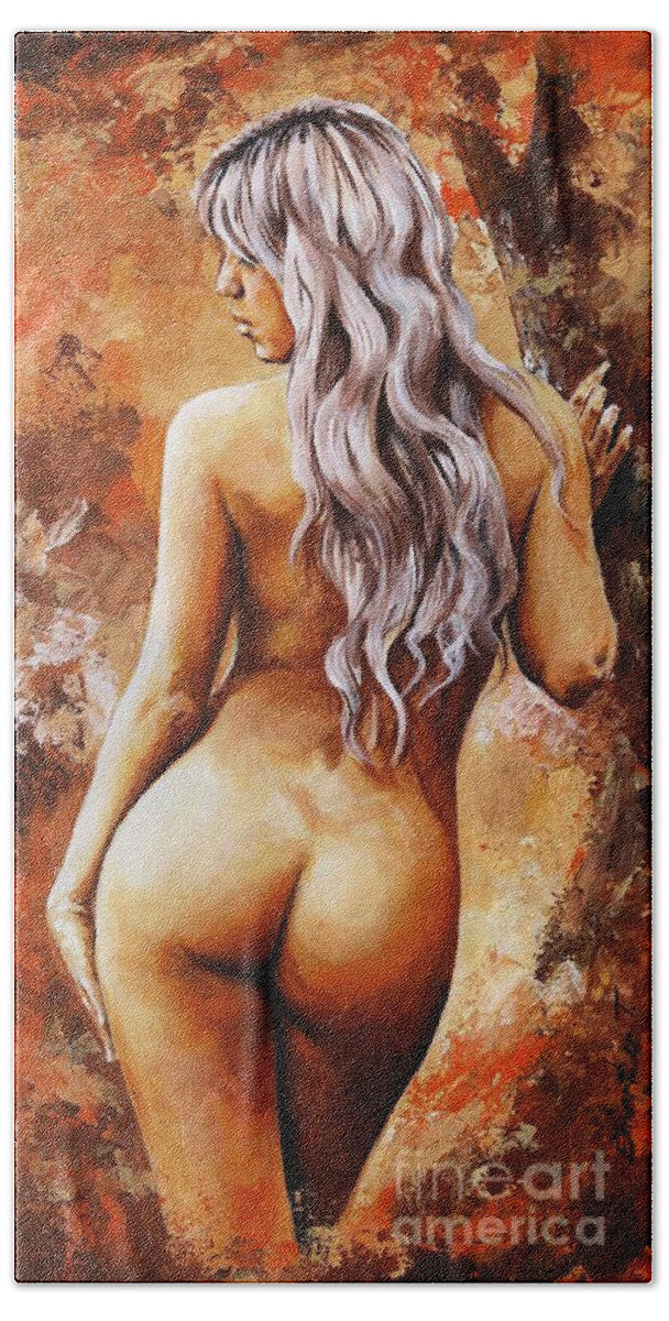 Art Female Hand Towel featuring the painting Nymph 02 by Emerico Imre Toth
