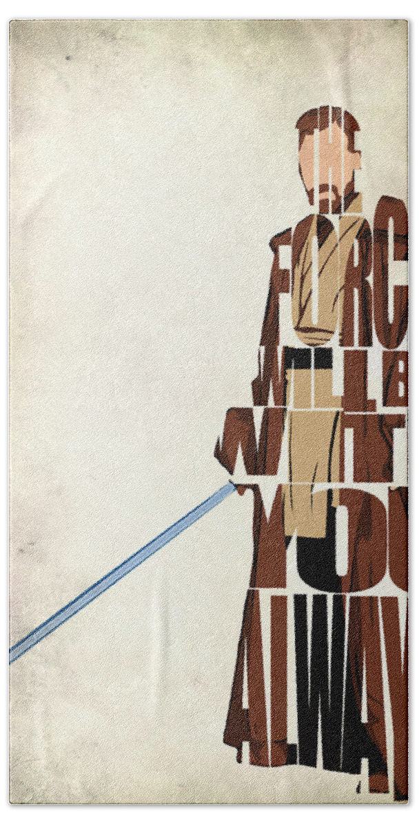 Obi-wan Kenobi Hand Towel featuring the digital art Obi-Wan Kenobi - Ewan McGregor by Inspirowl Design