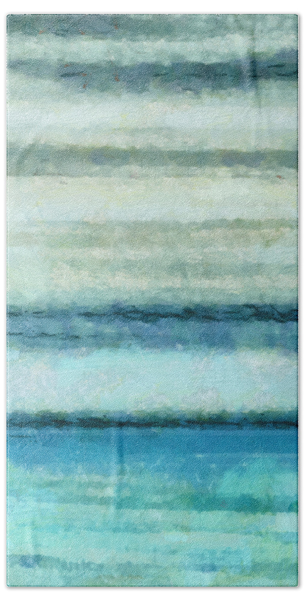 Ocean Bath Sheet featuring the mixed media Ocean 4 by Angelina Tamez