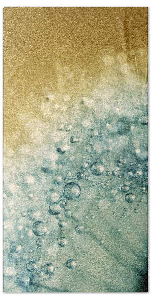 Dandelion Bath Towel featuring the photograph Ocean Blue Dandy Sparkles by Sharon Johnstone