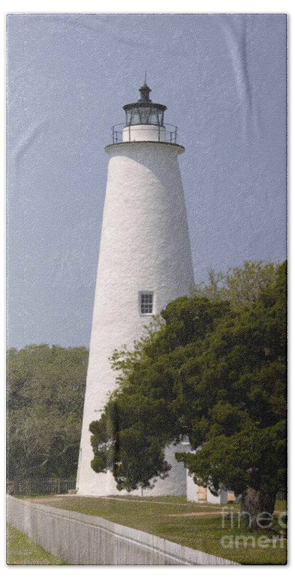 Ocrocoke Island Hand Towel featuring the photograph Ocracoke Lighthouse in North Carolina by Jill Lang