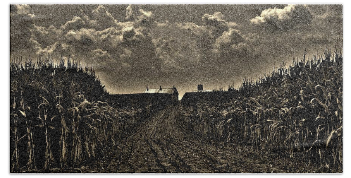 Farm Hand Towel featuring the photograph October Sky by Bob Geary