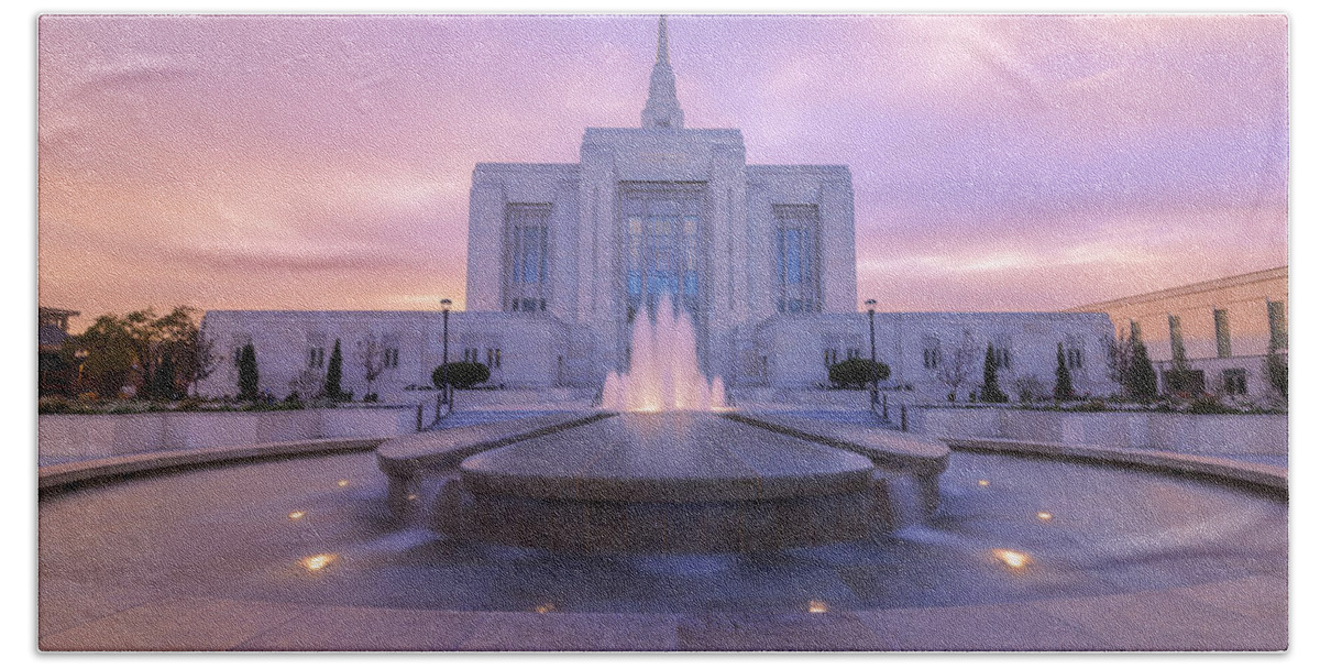 Ogden Hand Towel featuring the photograph Ogden Temple I by Chad Dutson