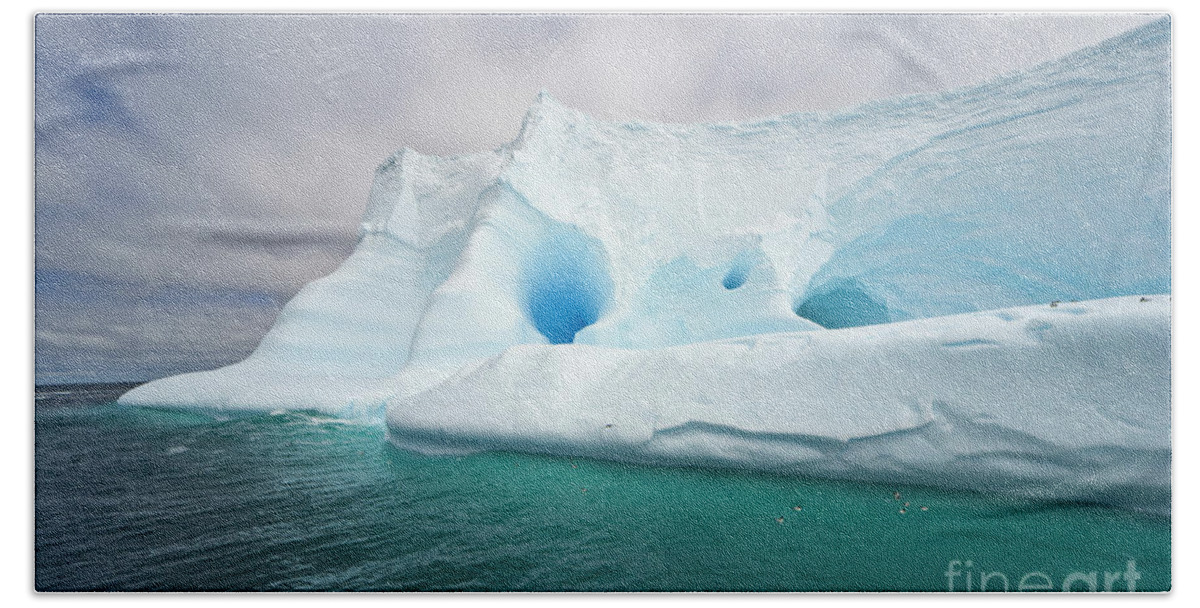 00346003 Bath Towel featuring the photograph Blue Iceberg Near South Georgia by Yva Momatiuk John Eastcott