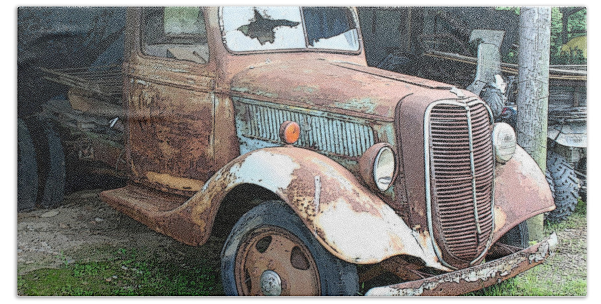 Truck Hand Towel featuring the photograph Old Farm Truck by Bonnie Willis