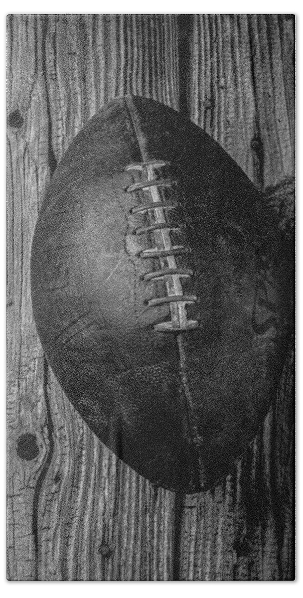 Old Bath Towel featuring the photograph Old Football by Garry Gay