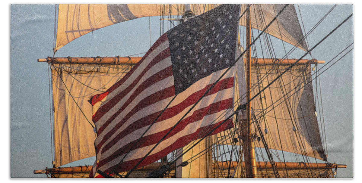 Bay Bath Towel featuring the photograph Old Glory by Peter Tellone