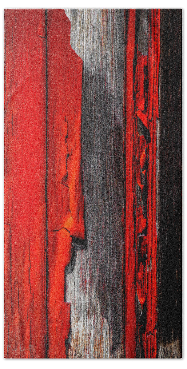 Abstract Bath Towel featuring the photograph Old Red Barn Four by Bob Orsillo