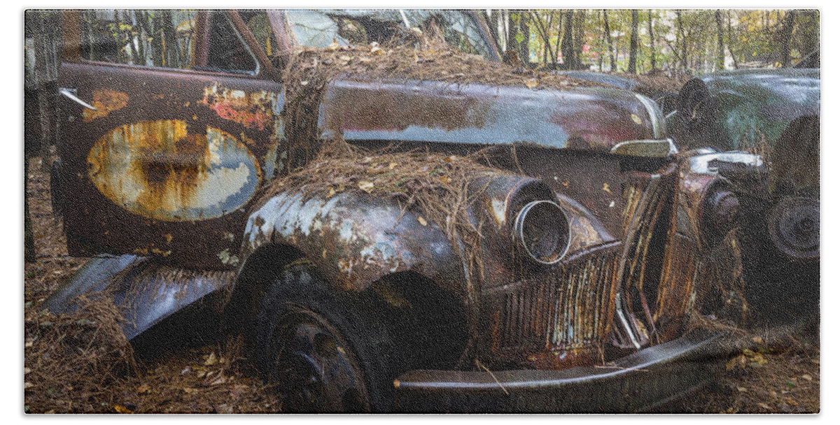 1940s Bath Towel featuring the photograph Old Studebaker Truck by Debra and Dave Vanderlaan