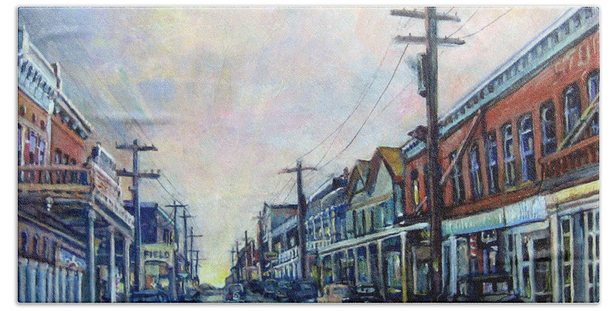 Acrylic Bath Towel featuring the painting Old Virginia City by Donna Tucker