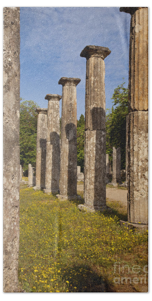 Ancient Bath Towel featuring the photograph Olympia Ruins by Brian Jannsen