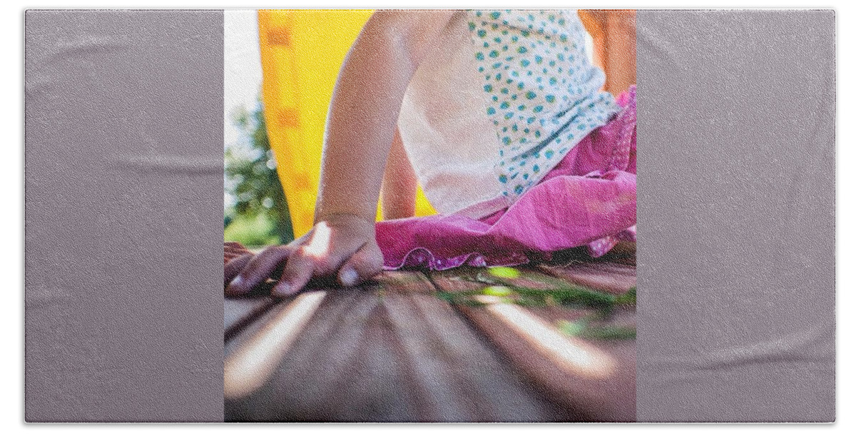 Pink Hand Towel featuring the photograph On A Sunnier Day by Aleck Cartwright