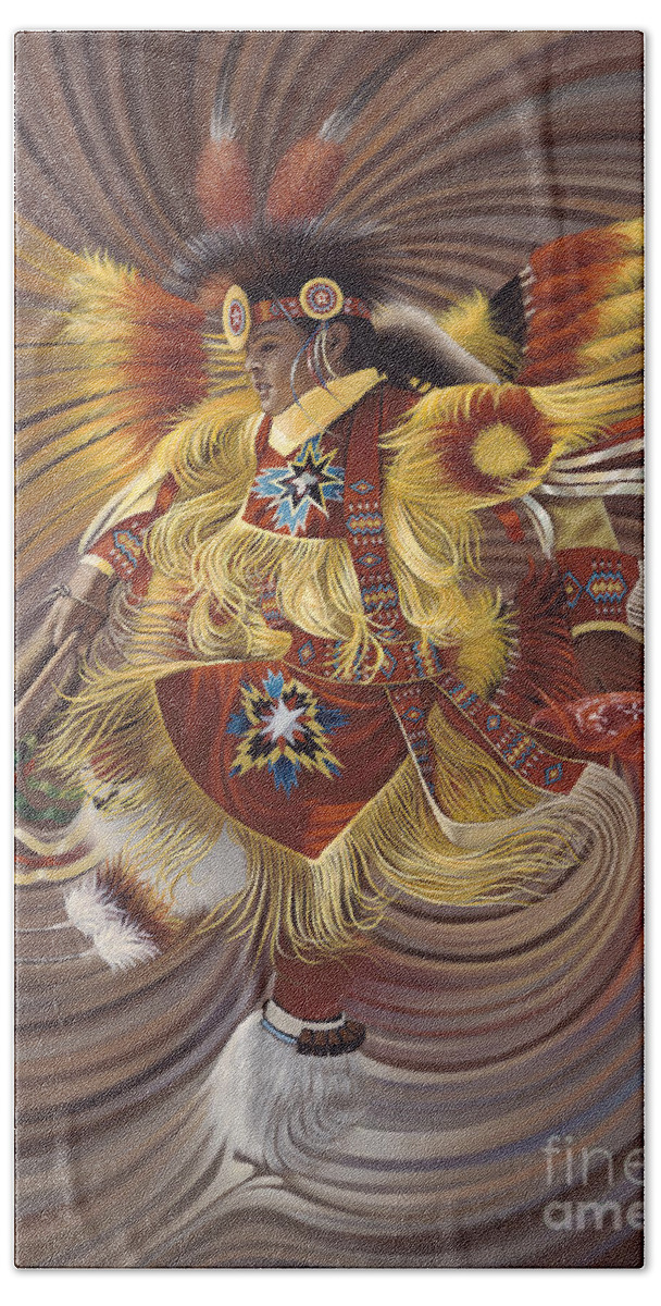 Sacred Bath Sheet featuring the painting On Sacred Ground Series 4 by Ricardo Chavez-Mendez
