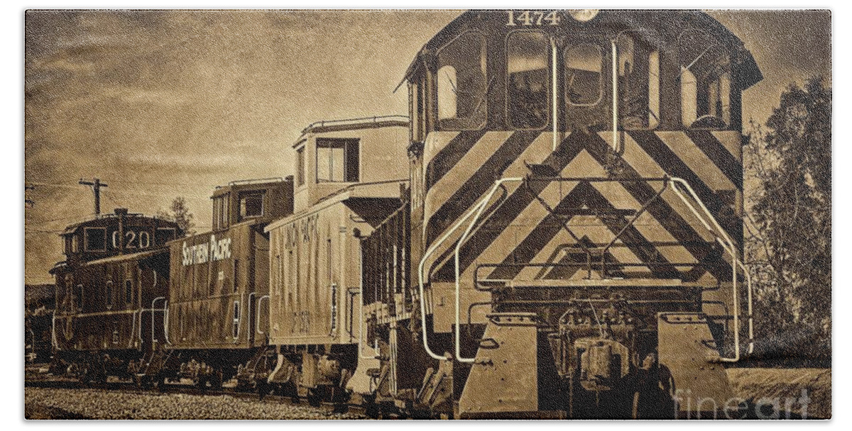 Train Bath Towel featuring the photograph On The Tracks... Take Two. by Peggy Hughes