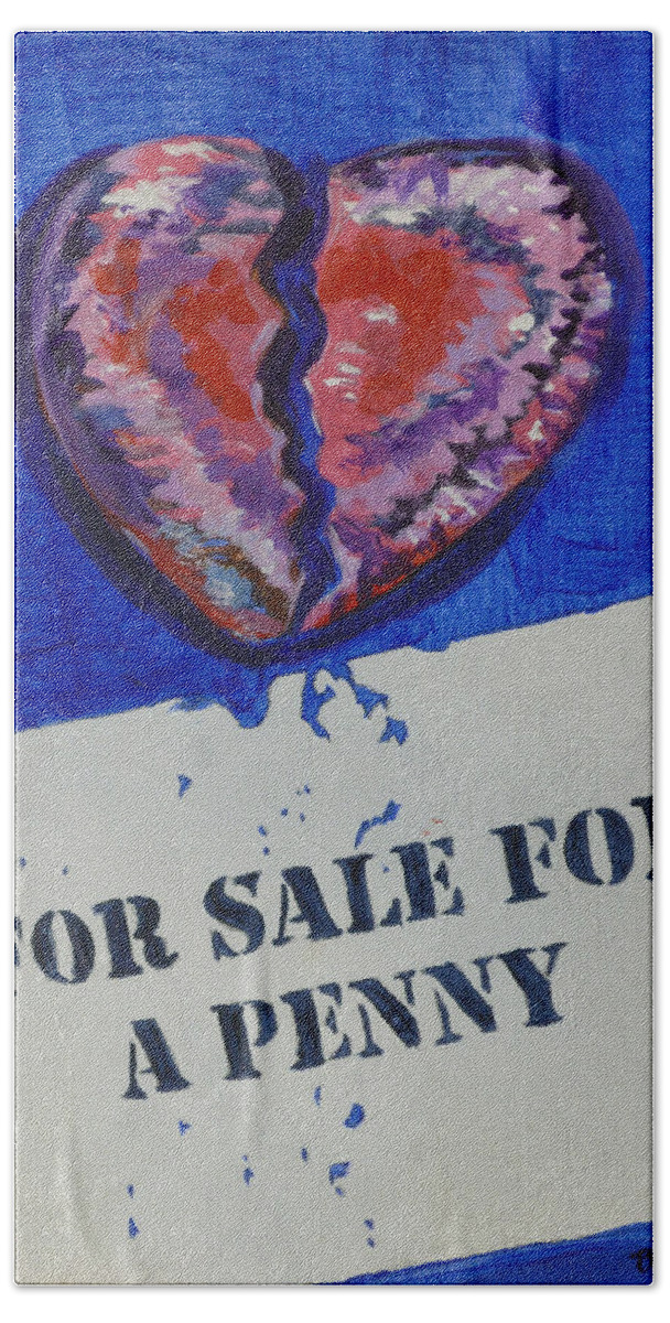 Elvis Presley Hand Towel featuring the painting One Broken Heart For Sale by Bryan Bustard