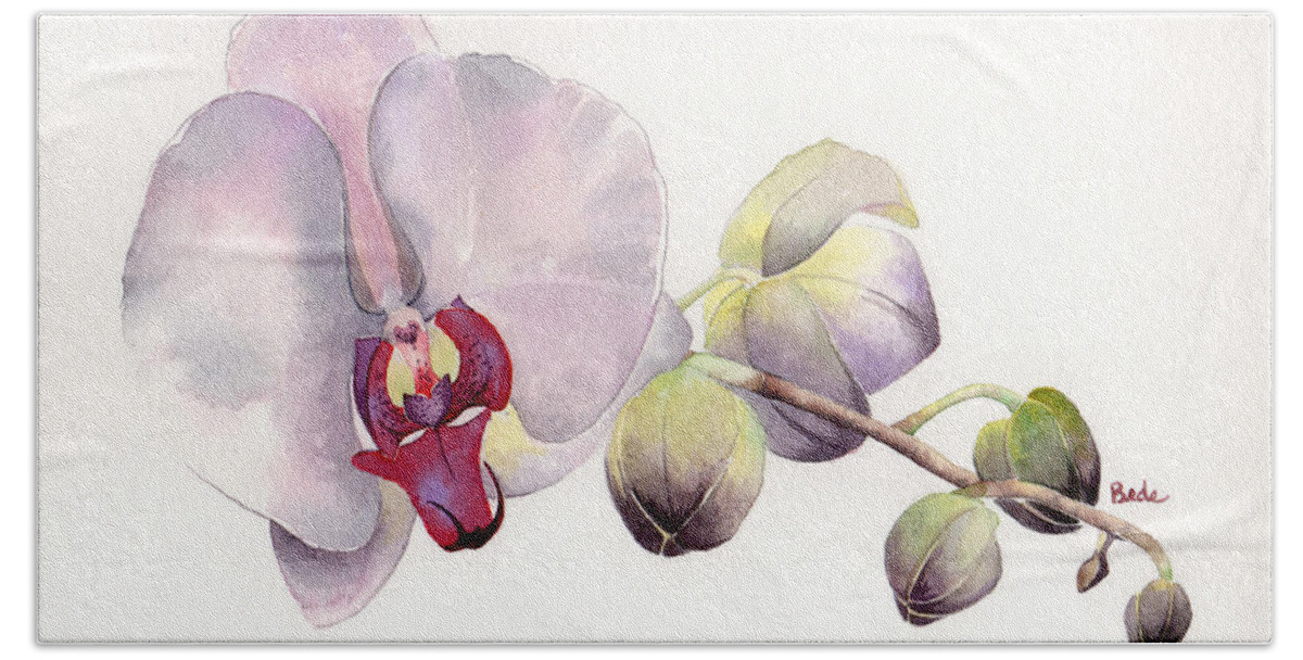 Orchid Bath Towel featuring the painting Open Up by Catherine Bede