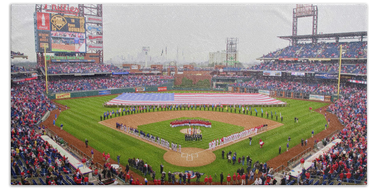 Photography Bath Towel featuring the photograph Opening Day Ceremonies Featuring by Panoramic Images
