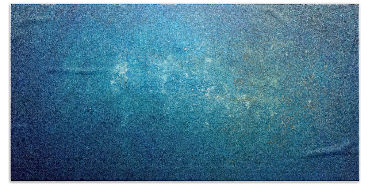 Derek Kaplan Art Bath Towel featuring the painting Opt.1.15 Mr Blue Sky by Derek Kaplan