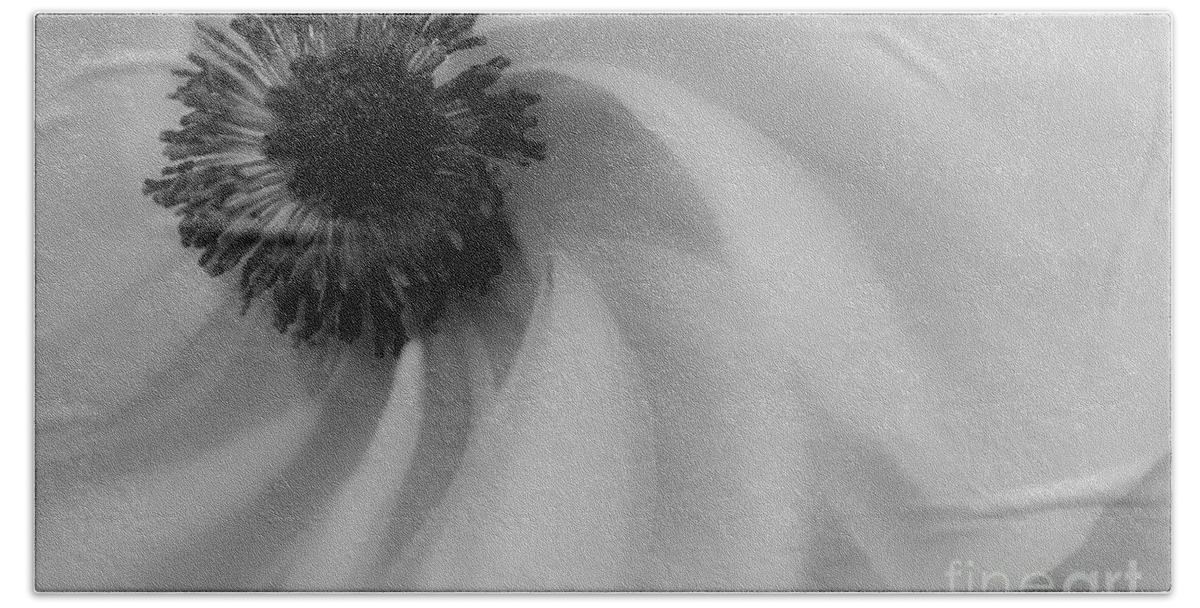 Flower Hand Towel featuring the photograph Orange Flower in Black and White by Michael Arend