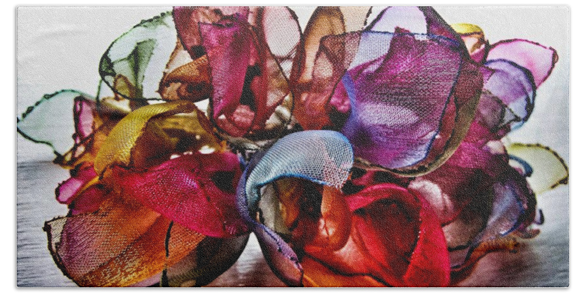 Organza Bath Towel featuring the photograph Organza Petals by Marianna Mills