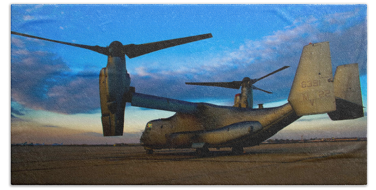 V22 Hand Towel featuring the photograph Osprey Sunrise Series 1 of 4 by Ricky Barnard