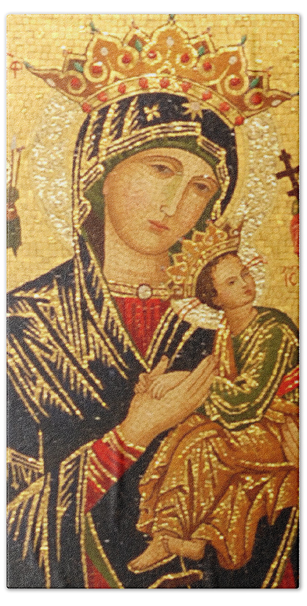 Our Lady Hand Towel featuring the photograph Our Lady of Perpetual Help by Philip Ralley