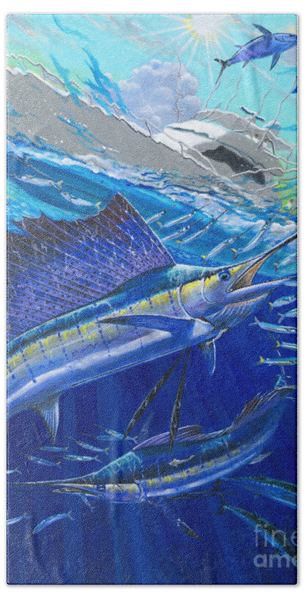 Sailfish Hand Towel featuring the painting Out Of Sight by Carey Chen