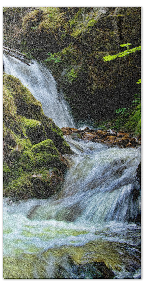 Moss Bath Towel featuring the photograph Packer Falls vert 1 by Paul DeRocker
