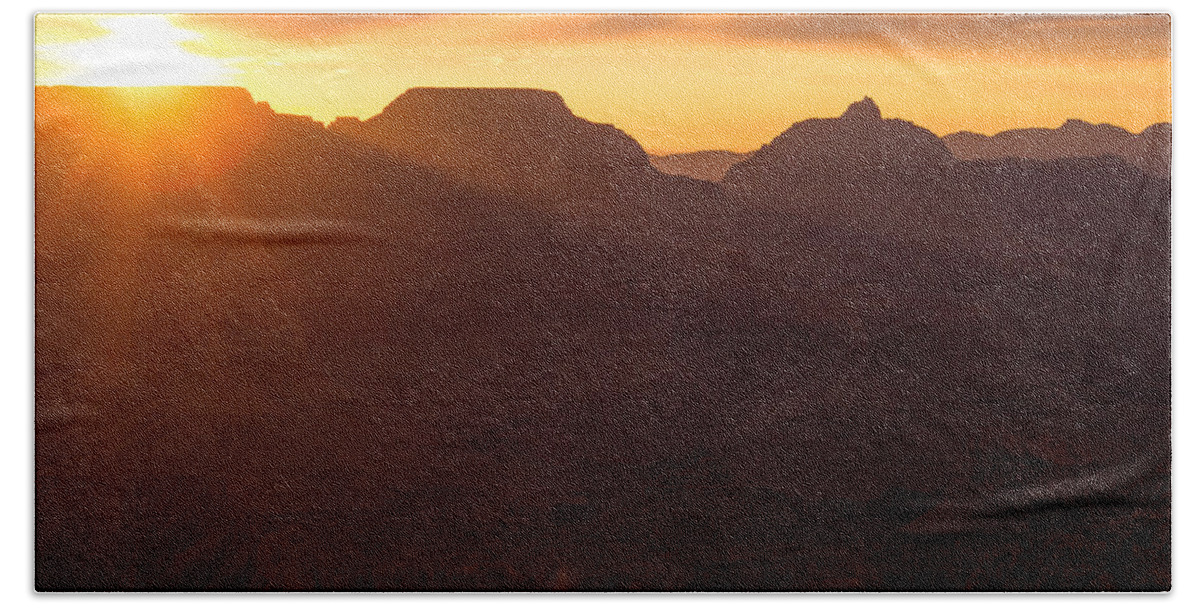 Sunrise Hand Towel featuring the photograph Painted Canyons by Kathleen Odenthal