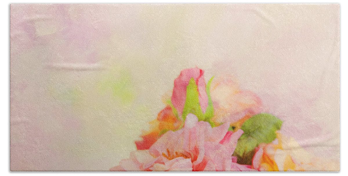 Floral Bath Towel featuring the photograph Painterly Roses by Theresa Tahara