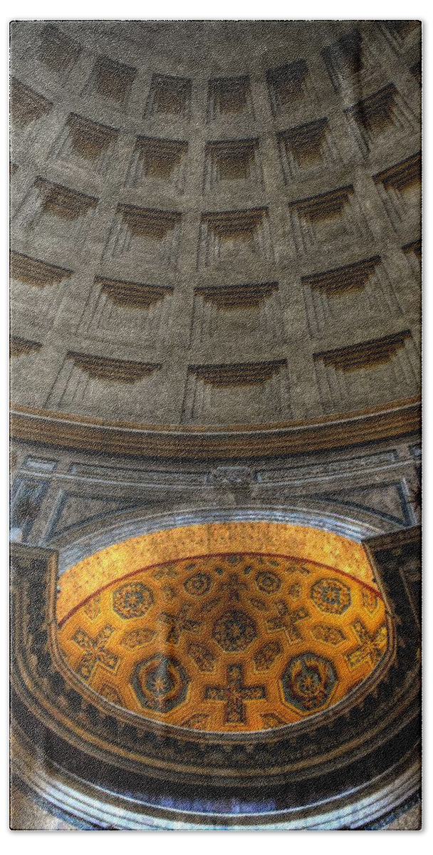 Pantheon Hand Towel featuring the photograph Pantheon Ceiling Detail by Michael Kirk