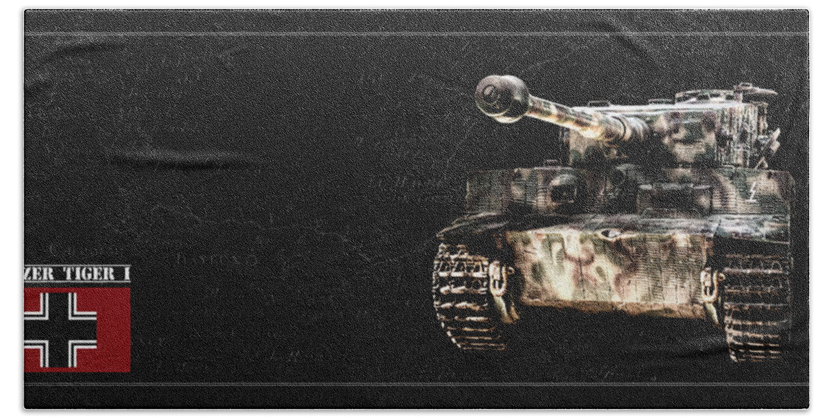 Panzer Vi Hand Towel featuring the photograph Panzer Tiger I Front BK BG by Weston Westmoreland