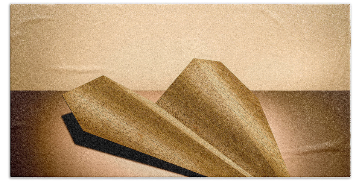 Aircraft Hand Towel featuring the photograph Paper Airplanes of Wood 6 by YoPedro