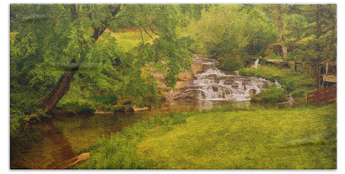 Pardue Mill Creek Bath Towel featuring the photograph Pardue Mill Creek by Priscilla Burgers