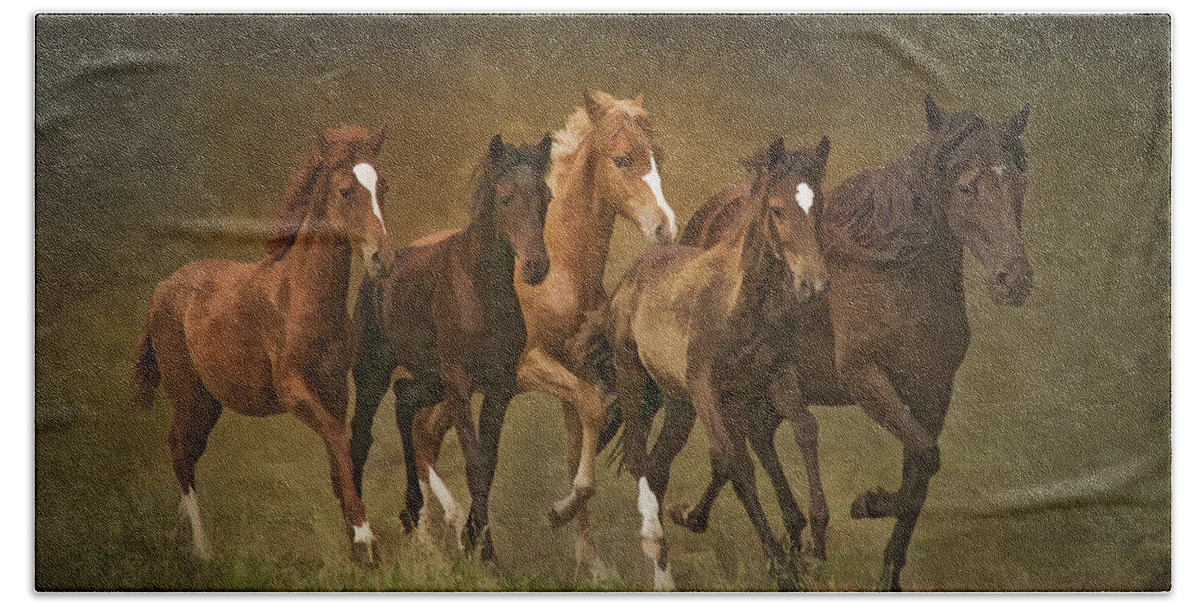 Horses Hand Towel featuring the photograph Paso Peruvians by Priscilla Burgers