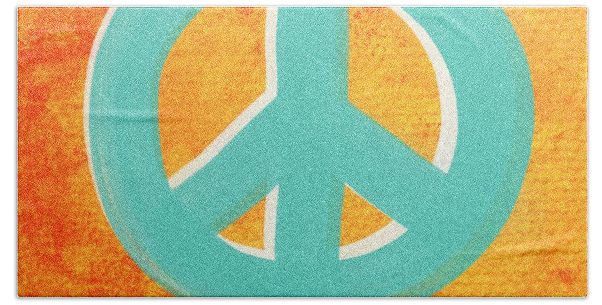 Peace Bath Sheet featuring the painting Peace by Linda Woods