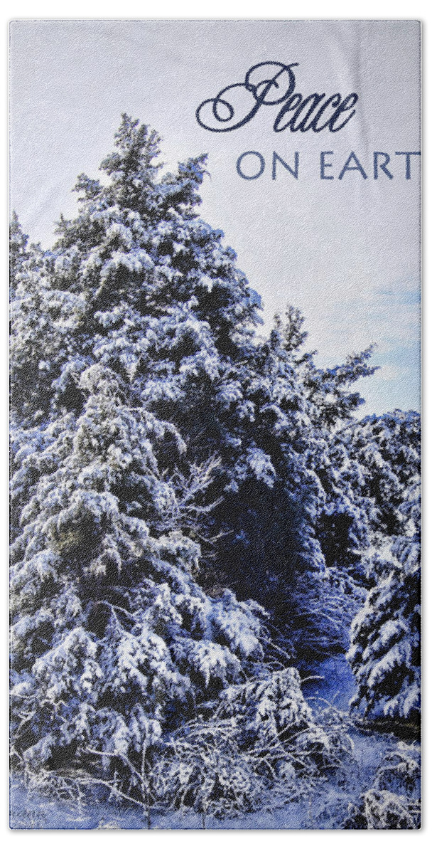 Snow Bath Towel featuring the photograph Peace on Earth by Cricket Hackmann