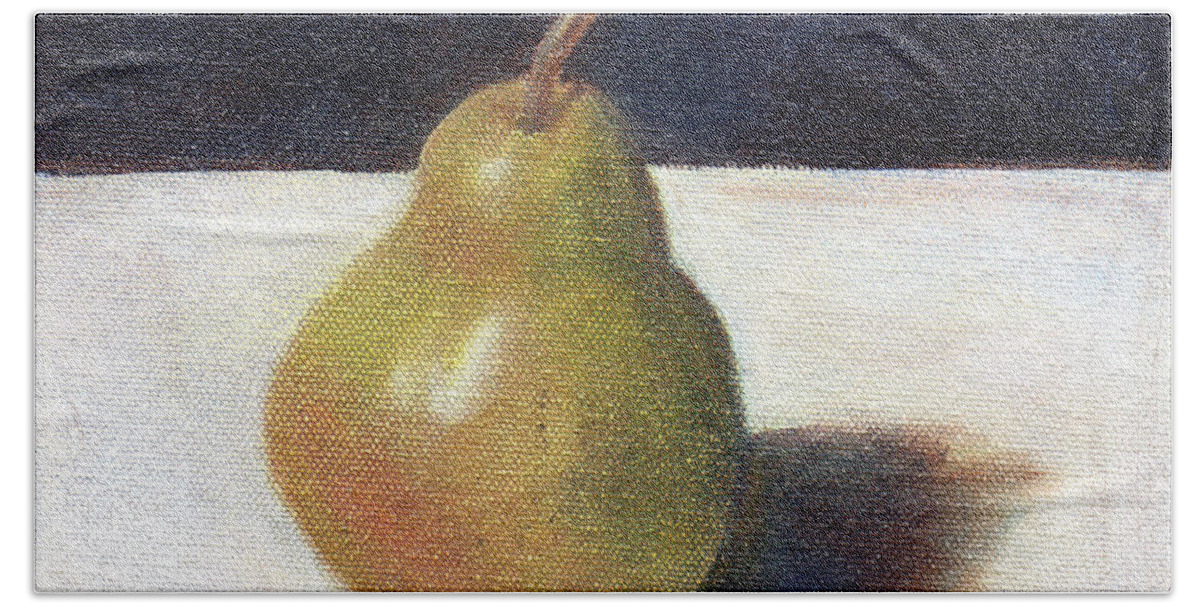 Still Life Bath Towel featuring the painting Pear I by Laurel Best