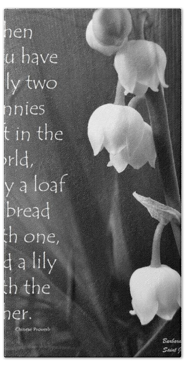 Quote Hand Towel featuring the photograph Penny Lily by Barbara St Jean