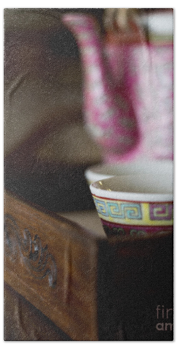 Malacca Bath Towel featuring the photograph Peranakan Tea Set by Ivy Ho