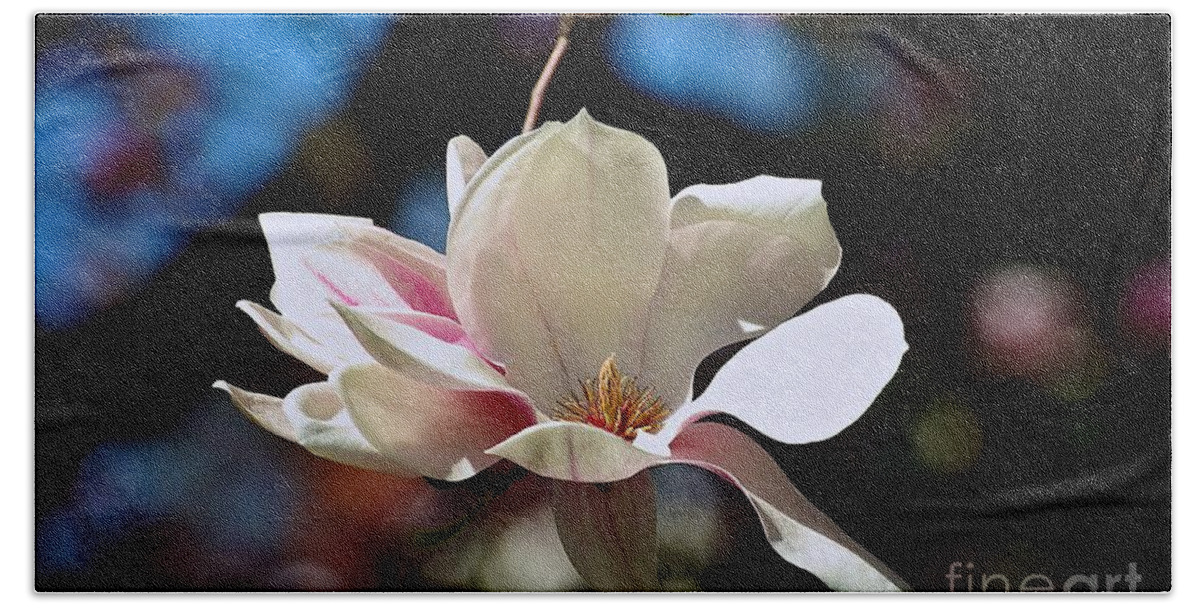 Color Flower Hand Towel featuring the photograph Perfect Bloom Magnolia by Frank J Casella
