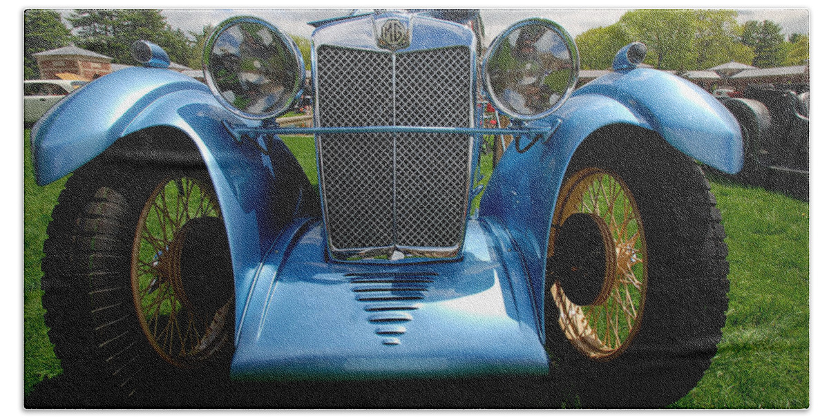 Automobiles Hand Towel featuring the photograph Perspective M G Magna by John Schneider