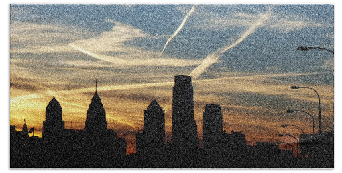 Cities Hand Towel featuring the photograph Philadelphia At Dusk by Lyric Lucas