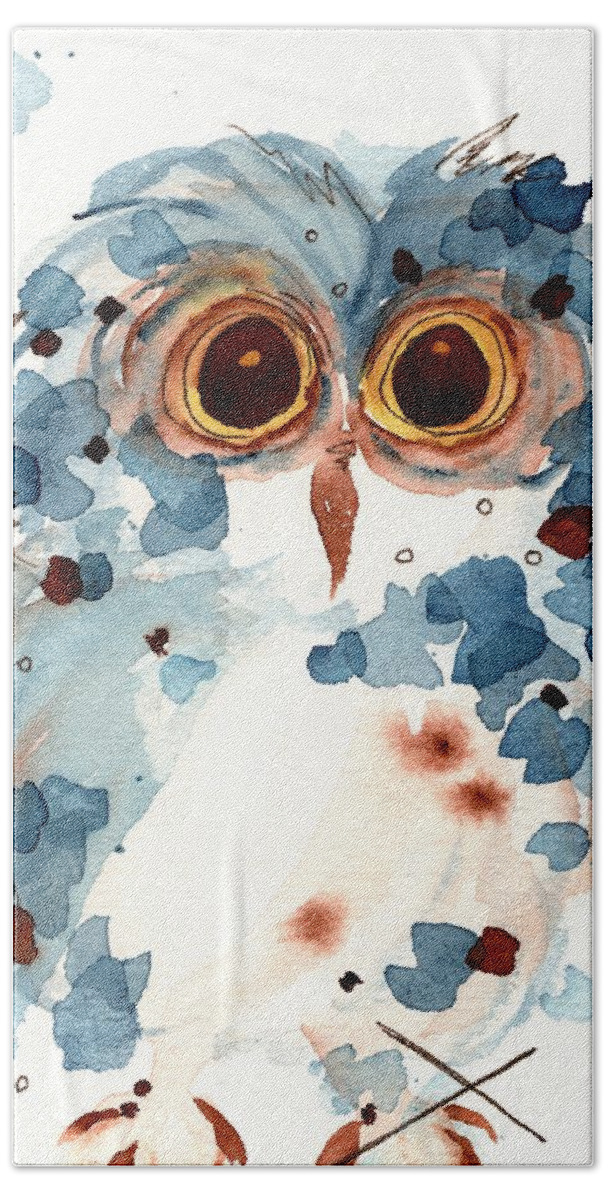 Owl Art Bath Towel featuring the painting Pier 1 Owl by Dawn Derman
